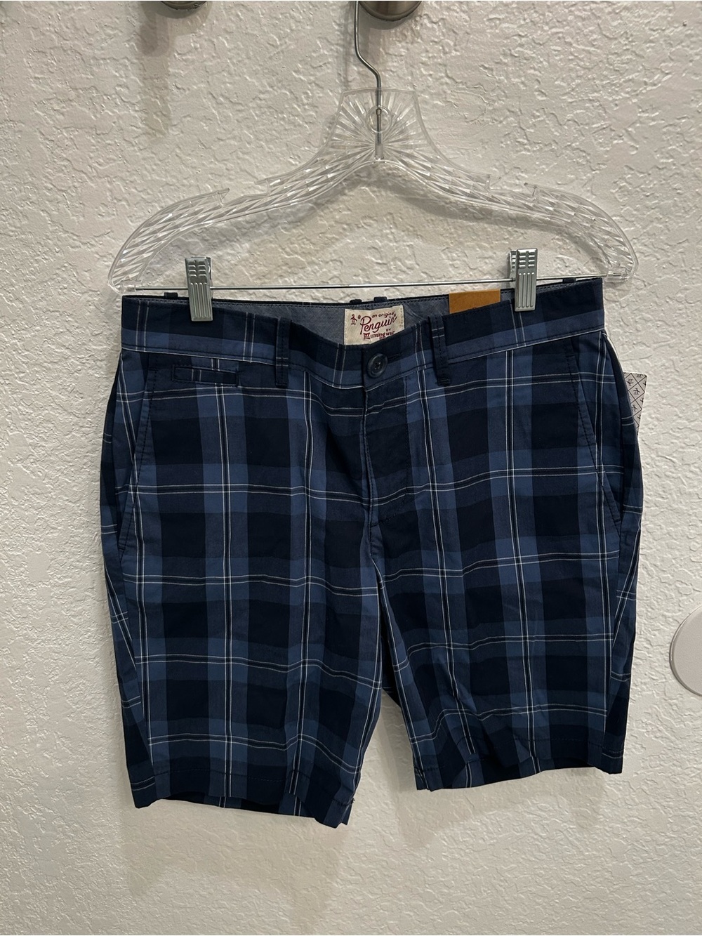 Penguin Men’s Navy Plaid Short